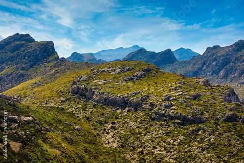 Vista desde el mirador de Es Colomer las alta monta  as que forman la peninsula de Formentor. Isla de Majorca  Islas Baleares  Spain