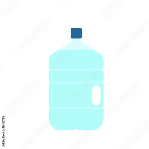 Mineral Water Bottle Logo In White Isolated Background. illustration gallon bottle flat design on white background gallon icon.Water delivery service. gallons of drinking water. vector illustration


