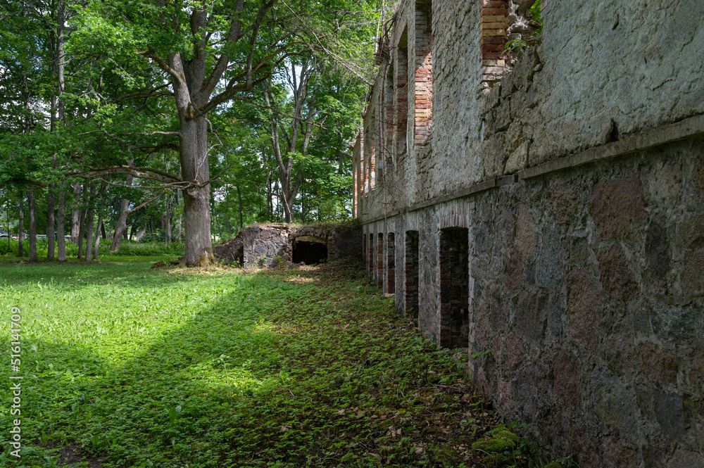 ruins of manor in saaremaa, estonia