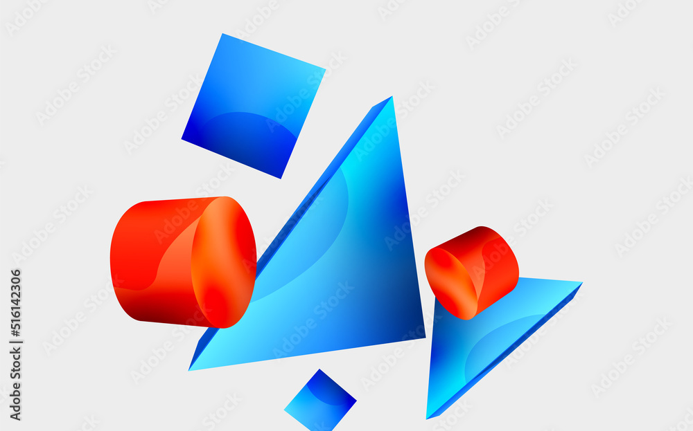 3d vector minimalist geometric abstract background. Triangle, cylinder, pyramid basic shape composition. Trendy techno business template for wallpaper, banner, background or landing 3d vector minimalist geometric abstract background. Triangle, cylinder, pyramid basic shape composition. Trendy techno business template for wallpaper, banner, background or landing