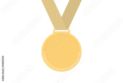 ソフトな色味のシンプルな金色のメダル - 優勝･ランキング1位のイメージ素材