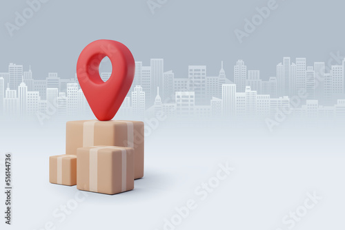 3d Vector Parcel box, Delivery Courier service, Time to shopping concept.