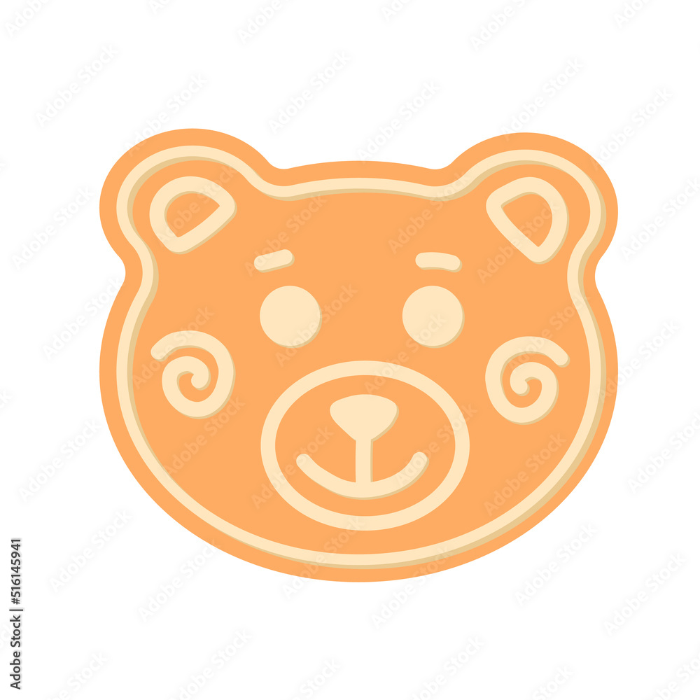 Gingerbread. Spice cake. Bear. Teddy. Bruin. Flat, vector Gingerbread. Spice cake. Bear. Teddy. Bruin. Flat, vector