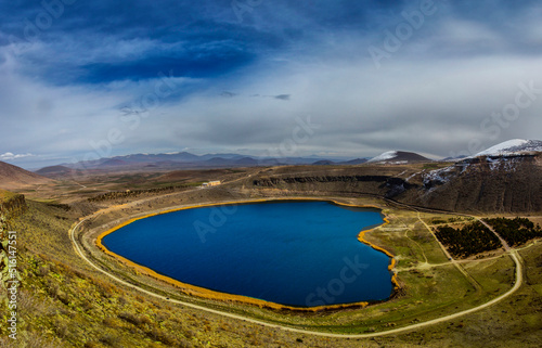 Fototapeta Naklejka Na Ścianę i Meble -  Narlıgöl, also known as Nar Lake or Acıgöl, is a vokanik crater lake in Niğde, Turkey.