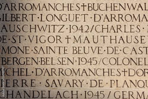 Second World War memorial (detail)