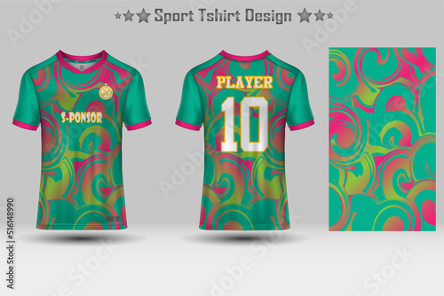 Soccer jersey design for sublimation. t-shirt sport design template, Soccer jersey mockup for football club. Fabric uniform front and back view