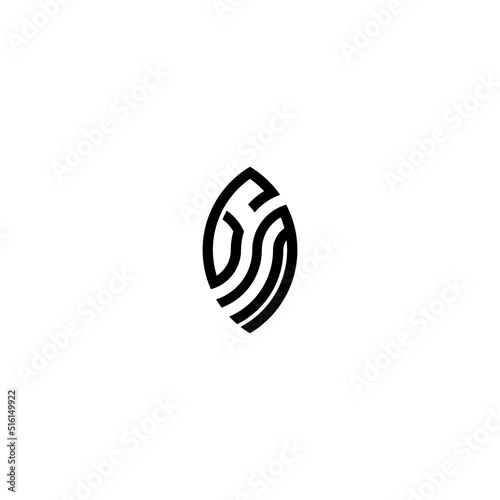 GM leaf shape line initial concept with high quality logo design
