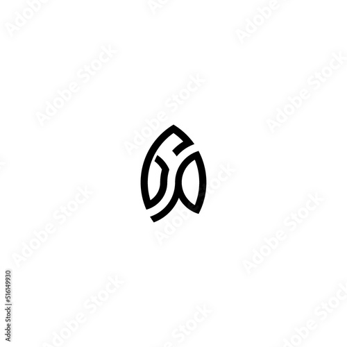GP leaf shape line initial concept with high quality logo design