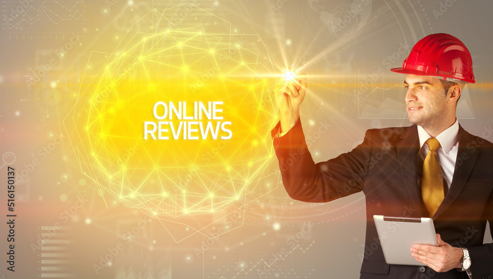 Handsome businessman with helmet drawing Handsome businessman with helmet drawing