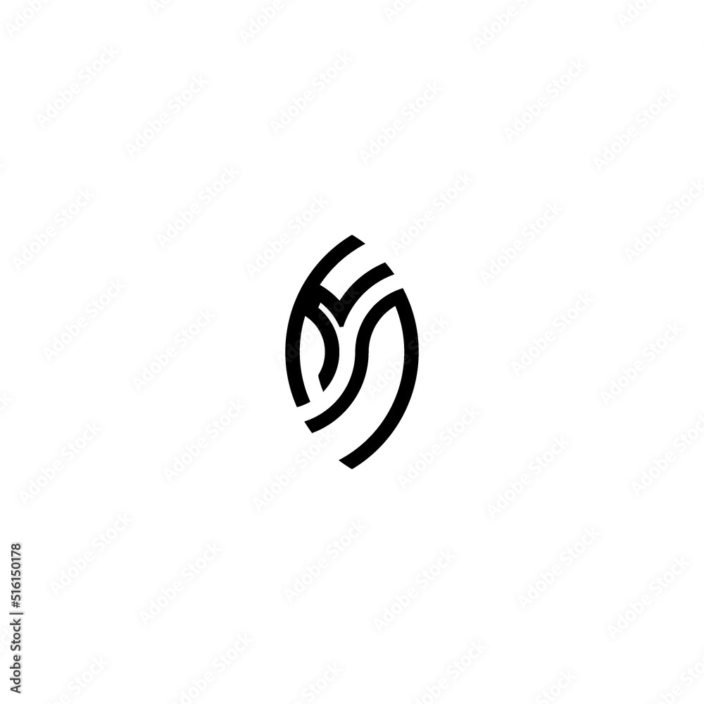 KN leaf shape line initial concept with high quality logo design Stock ...