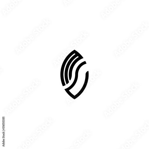 MU leaf shape line initial concept with high quality logo design