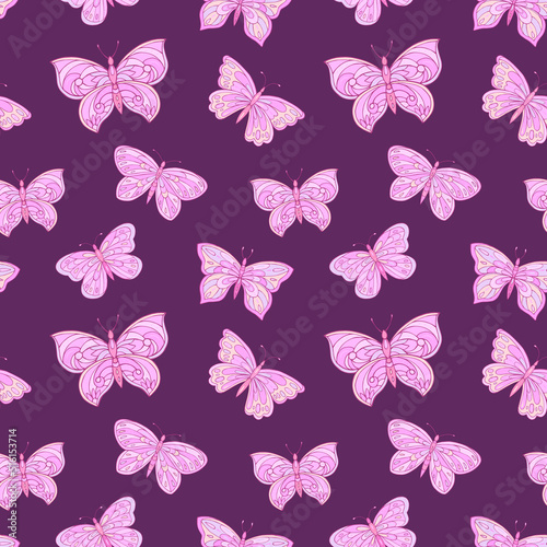 Seamless vector pattern with butterfly. Decoration print for wrapping, wallpaper, fabric, textile. 