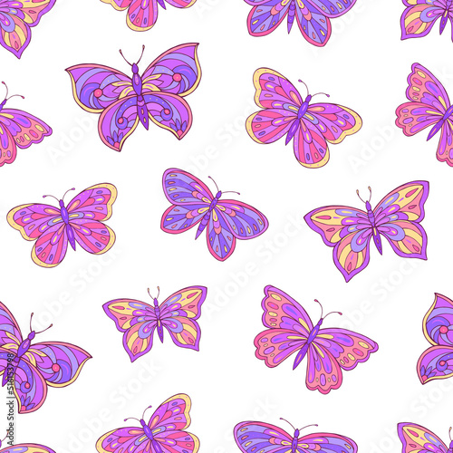 Seamless vector pattern with butterfly. Decoration print for wrapping  wallpaper  fabric  textile. 