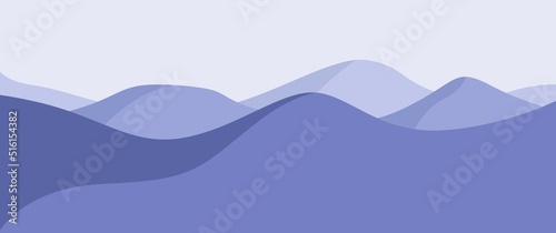 Mountain layers flat illustration, minimalist mountain in flat design style, perfect for background, desktop background, screensaver, website background, illustration © Izzul Khaq