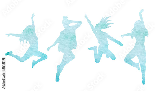 women watercolor silhouette  isolated  vector