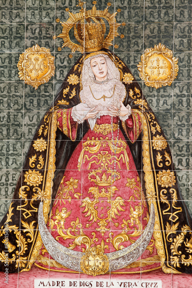 Madre de Dios de la Vera Cruz mosaic in Real convento de San Zoilo (San Francisco)