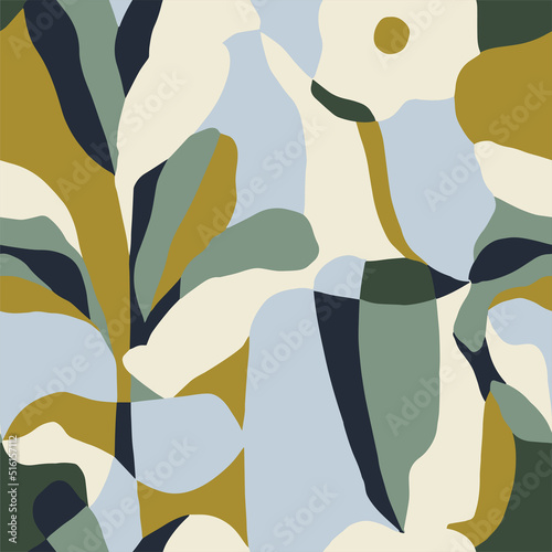Vector nature inspired illustration seamless repeat pattern fashion and home decor fabric print digital artwork