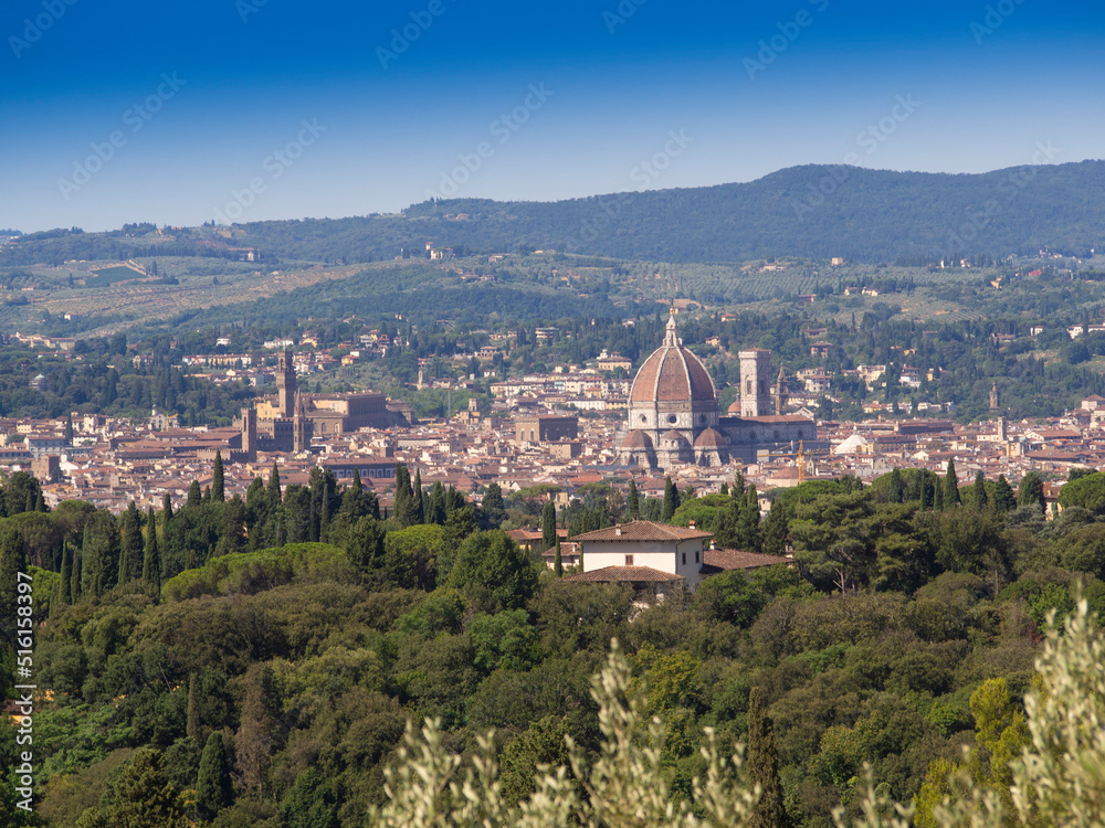 Italia, Firenze, veduta della città dalle colline.