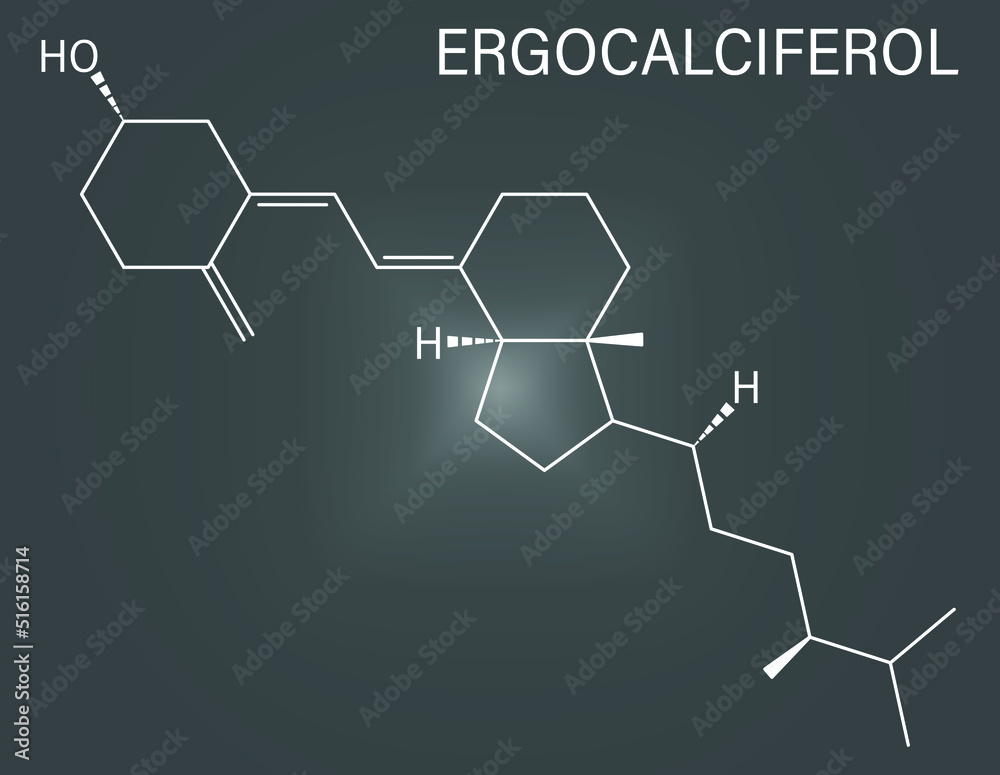 Fototapeta premium Skeletal formula of Ergocalciferol or vitamin D2 molecule.