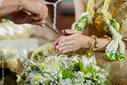 Water Pouring  Thai Traditional Ceremony  Engagement