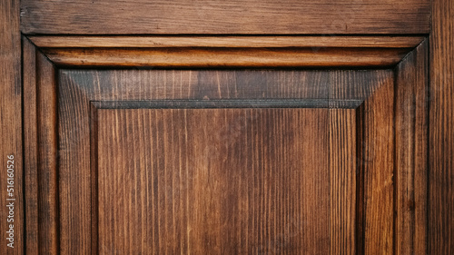 Vintage wooden door element made of mahogany