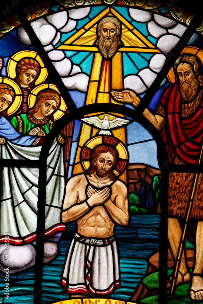 Stained Glass Window Depicting Jesus s Baptism Holy Trinity Cathedral stained-glass-window-depicting-jesus-s-baptism-holy-trinity-cathedral