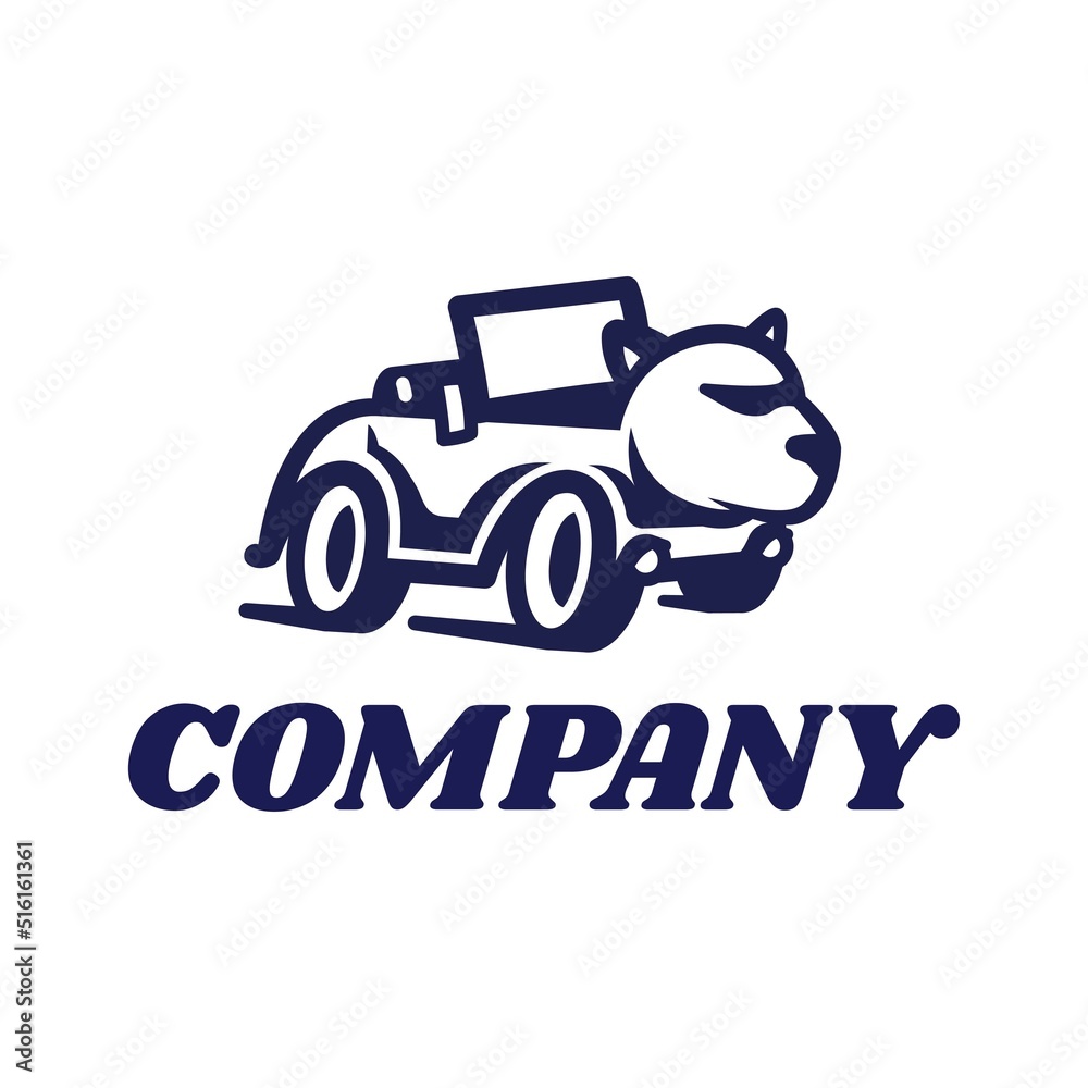 Bear and Car Logo Combination