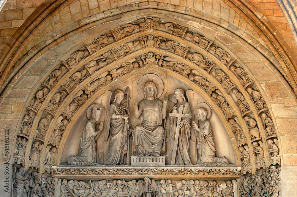 Sainte Chapelle tympanum.The Last Judgment