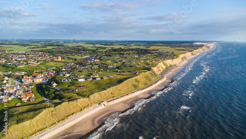 Aerial view of northern Denmark with its iconic coastline