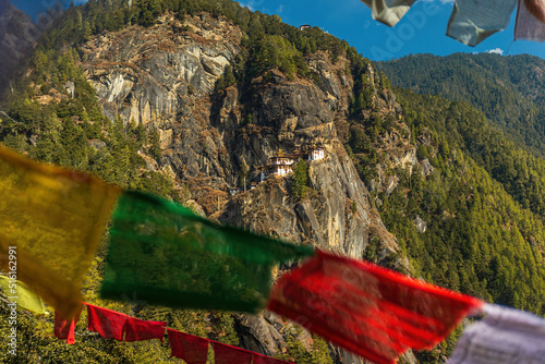 Taktshang Goemba, Tiger nest monastery near Paro in Bhutan photo