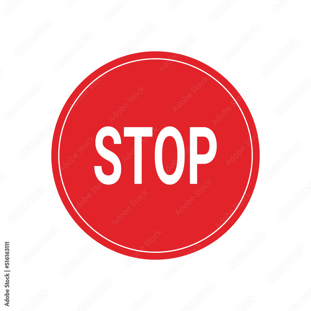 Circle stop red icon,warning sign isolated on white background. Circle stop red icon,warning sign isolated on white background.