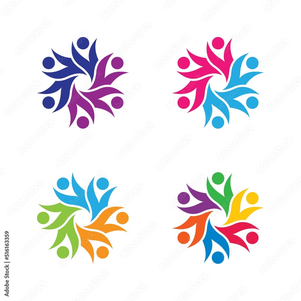 Teamwork logo template icon set Teamwork logo template icon set