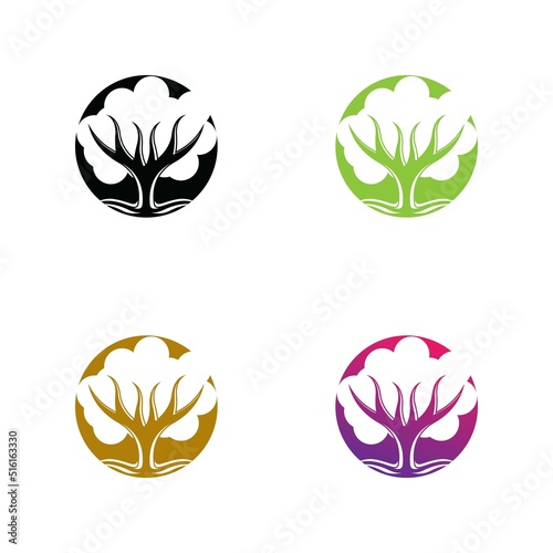 Tree leaf vector logo icon set