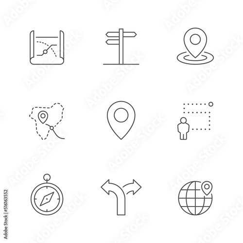 Set line icons of location