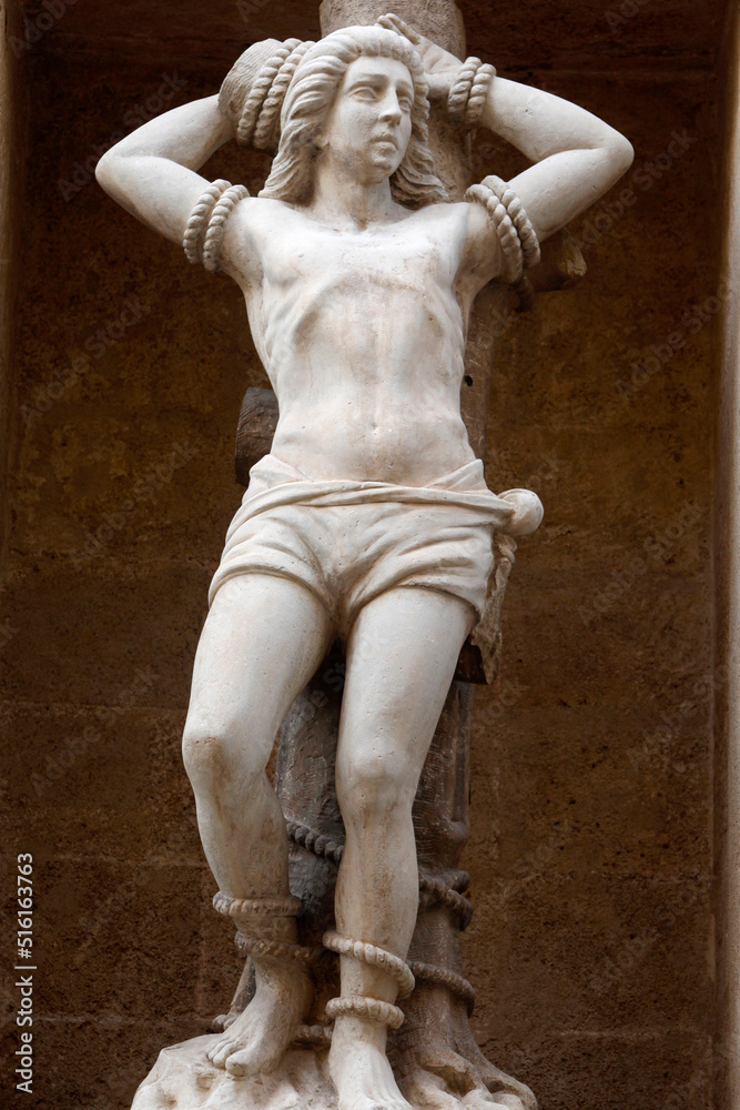 Saint Sebastian statue in Gallipoli Duomo, Apulia