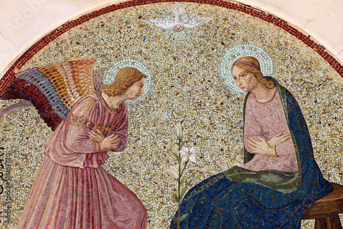 Canvas Print Mosaic depicting the Annunciation to the Virgin Mary
