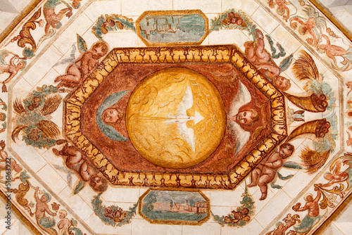 Fresco on the ceiling of the Dominican church, Muro Leccese, Apulia