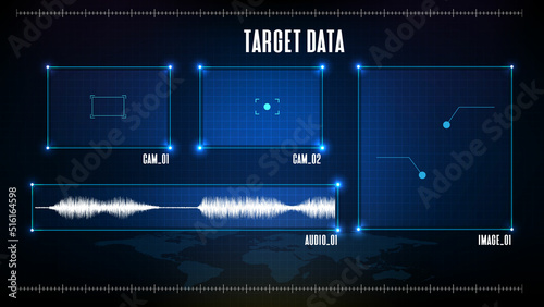 abstract background of sci fi CCTV security Camera frame, hud ui