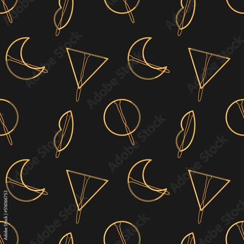 Vector illustration with cartoon flat hairpins, seamless pattern. Hair accessories. beauty design. Women's salon concept.