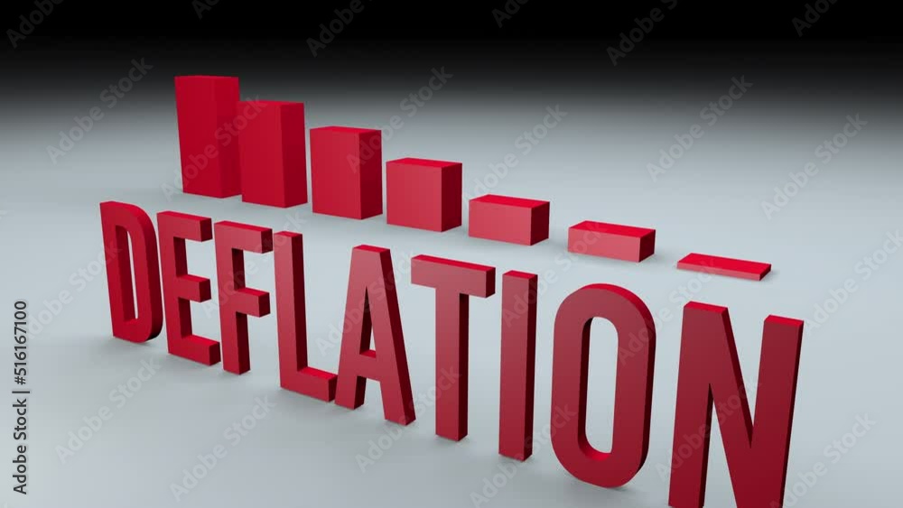 Concept animation of deflation economical situation Concept animation of deflation economical situation