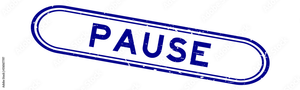 Grunge blue pause word rubber seal stamp on white background Grunge blue pause word rubber seal stamp on white background
