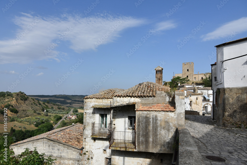 Panoramic view of Grottole, a village in the Basilicata region, Italy.
