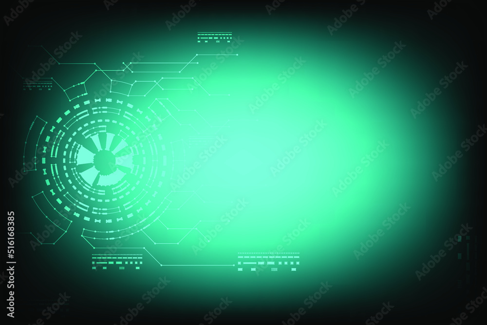 Green and blue light of network technology with line of connection. Free and blank space for cretive. call out text example.