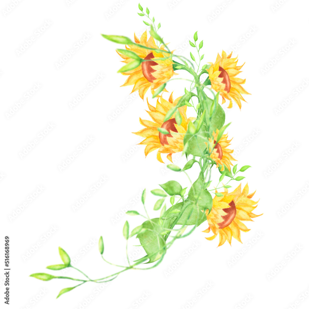 Fototapeta premium sunflower wreath