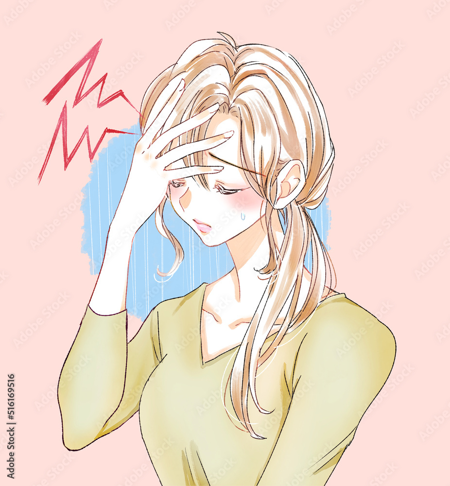 体調が悪い女性 体調が悪い女性