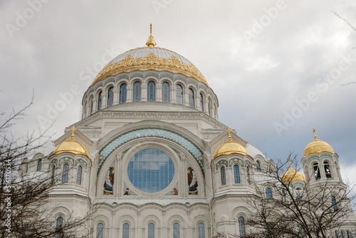 Cathedral of St. Nicholas the Wonderworker in Kronstadt, the largest naval cathedral in the Russian Empire. Russia, Kotlin, 7.07.22