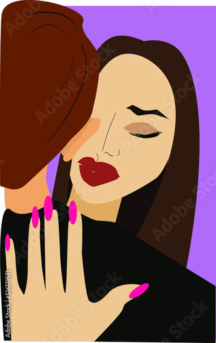 girl with lipstick and her boy friend