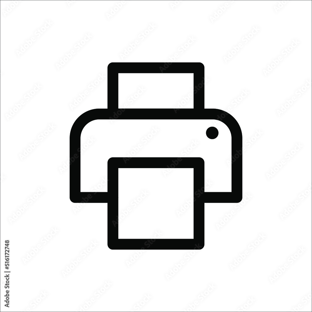Printer icon on white background. Vector illustration. Printer icon on white background. Vector illustration.
