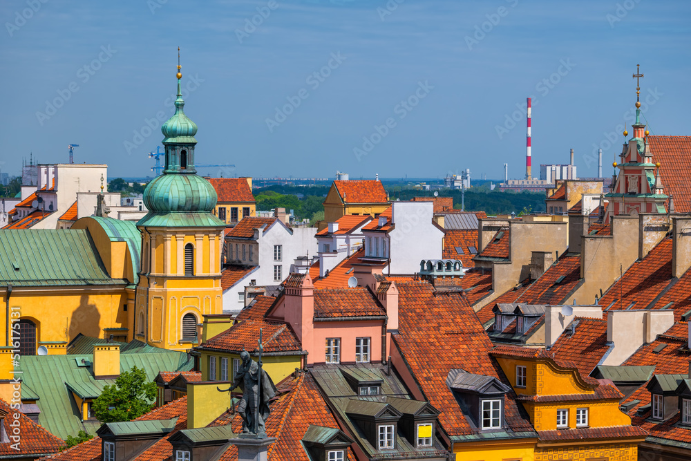 Obraz premium Old Town Houses Rooftops In Warsaw
