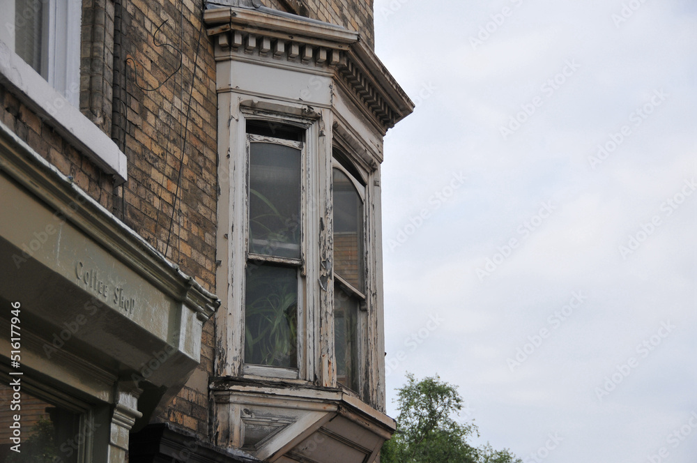 A traditional shabby window in England